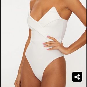 White Strapless Bodysuit